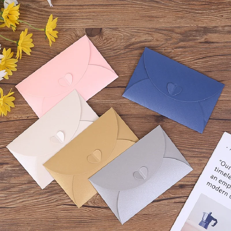 Wax Seal Letter Kit - 50 ชิ้น/ล็อตซองจดหมายคุณภาพสูง 250g Pearlescent กระดาษ Love