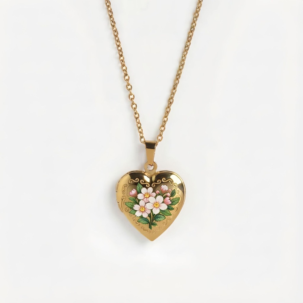 สร้อยคอจี้รูปหัวใจ สร้อยคอผู้ห - Birth Flower Necklace บทวิจารณ์และราคา