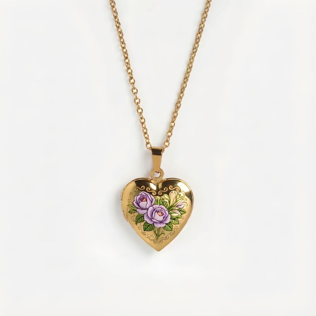 สร้อยคอจี้รูปหัวใจ สร้อยคอผู้ห - Birth Flower Necklace บทวิจารณ์และราคา