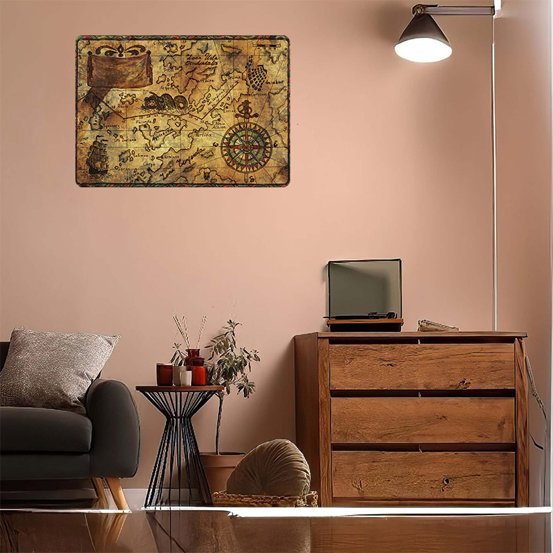 โปสเตอร์แผนที่โลกวินเทจ พิมพ์ล - Custom Map Poster บทวิจารณ์และราคา